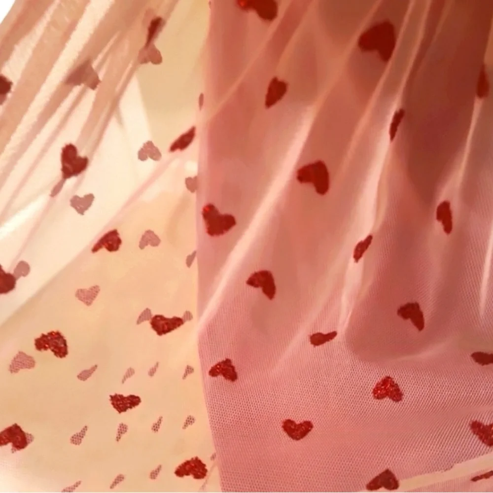 Betsey Johnson Pink Midi Dress with Red Heart Print - Picture 9 of 13